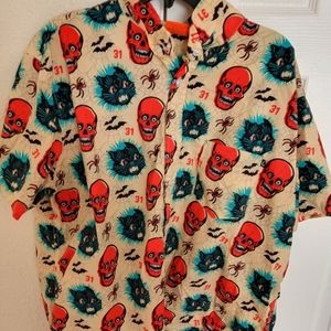 Men's Button Down Short Sleeve Halloween by Beistle